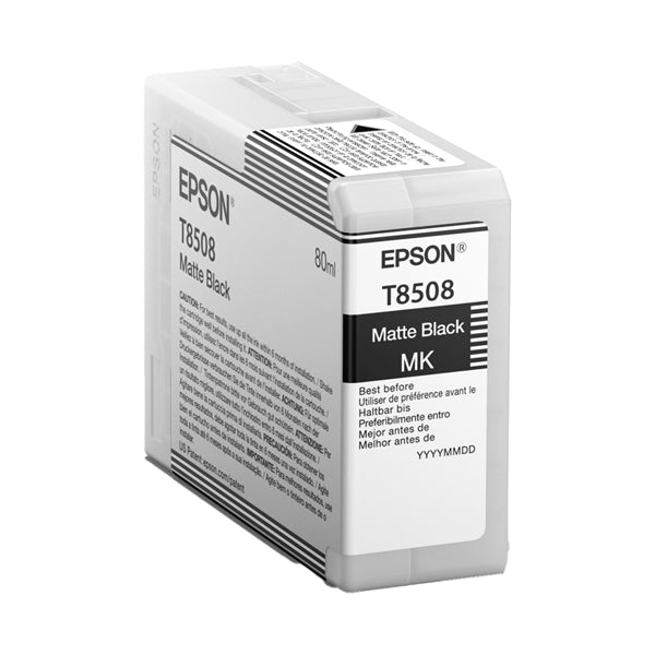 EPSON - C13T85080N - Epson - Cartuccia per UltraChrome HD T5808N - Nero Matte - C13T85080N - 80ml - EPST85080N -  Conf. da 1 Pz.