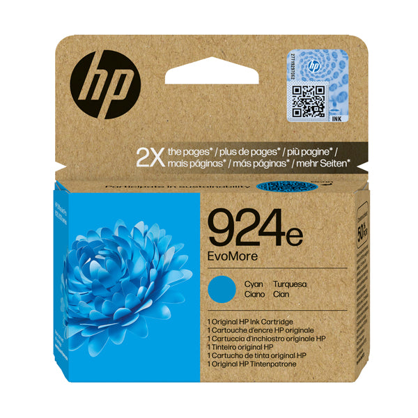 HP - 4K0U7NE - Hp - Cartuccia ink originale - 924e - Ciano - 4K0U7NE - 800 pag - HP4K0U7NE -  Conf. da 1 Pz.