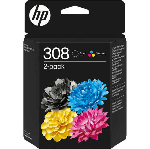 HP - 6L6S6UE - Hp Confezione 2 Cartucce ink 308 BK -C-M-Y - HP6L6S6UE -  Conf. da 1 Pz.