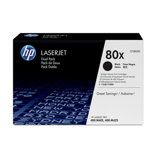 HP - CF280XD - Hp - Confezione 2 Toner originale - 80X - Nero - CF280XD - 6.900 pag cad - HPCF280XD -  Conf. da 1 Pz.