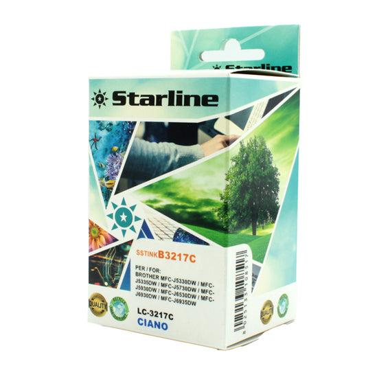 STARLINE - JNBR3217C - Starline - Cartuccia ink - per Brother - Ciano - LC3217C - 9ml - SSTINKB3217C -  Conf. da 1 Pz.
