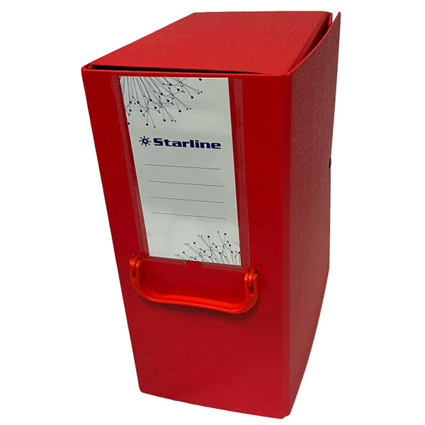 STARLINE - YCP-PPL16RO-STL5091 - Scatola archivio con maniglia - dorso 16 cm - 25 x 35 cm - rosso - Starline - STL5091 -  Conf. da 1 Pz.