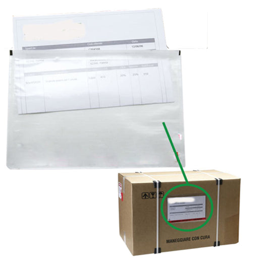 STARLINE - 3025 - Busta adesiva portadocumenti - senza stampa - 22,5 x 16 cm - PPL - trasparente - Starline - conf. 100 pezzi - STL8004 -  Conf. da 1 Pz.