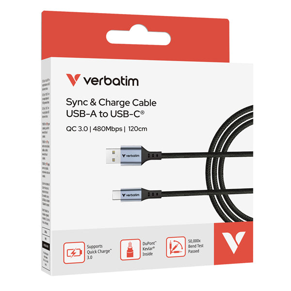 VERBATIM - 31843 - Verbatim - Cavo USB-A a USB-C_18W- 31843 - 120cm - VERB31843 -  Conf. da 1 Pz.