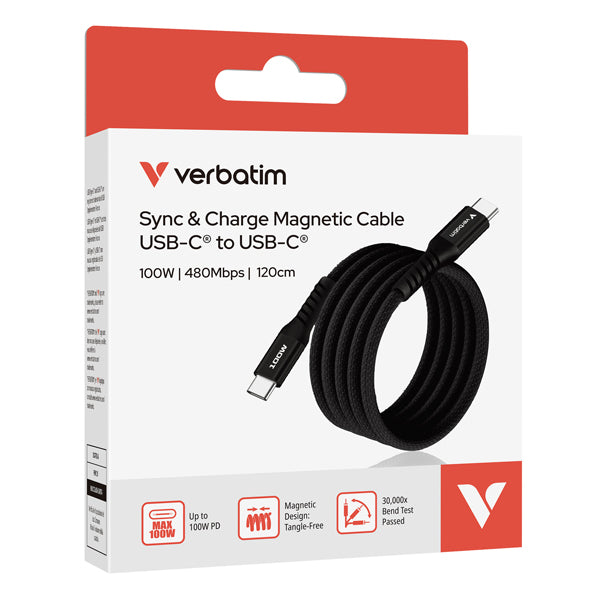 VERBATIM - 31863 - Verbatim - Cavo USB-C to USB-C 100W - Nero - 31863 - 120cm - VERB31863 -  Conf. da 1 Pz.