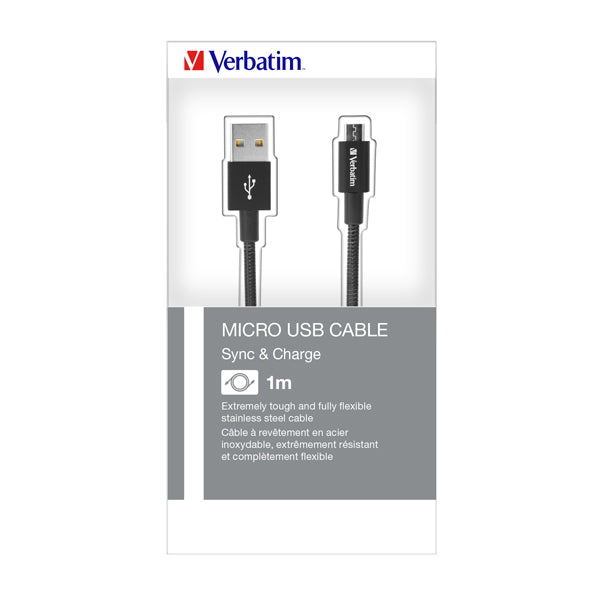 VERBATIM - 48863 - Verbatim Cavo MICRO B USB CABLE SYNC  CHARGE 100CM NERO - 48863 - VERB48863 -  Conf. da 1 Pz.