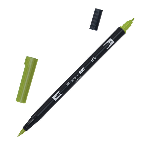 TOMBOW - PABT-158 - Pennarello Dual Brush 158 - dark olive - Tombow - 100036 -  Conf. da 6 Pz.