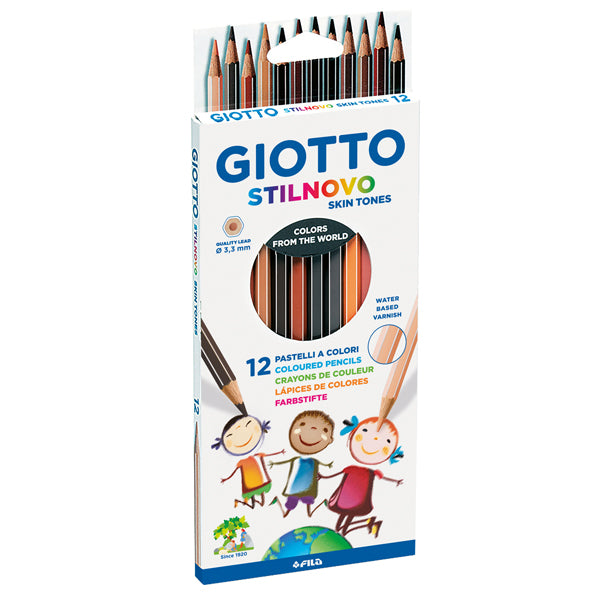 GIOTTO - F257400 - Pastelli colorati Stilnovo skin tones - diametro mina 3,3 mm - Giotto - astuccio 12 pezzi - 100060 -  Conf. da 1 Pz.