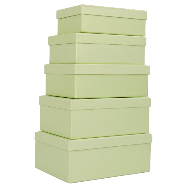No Brand - HK-40 - Set scatole regalo - dimensioni assortite - fantasia Green - conf. 5 pezzi - 100139 -  Conf. da 1 Pz.