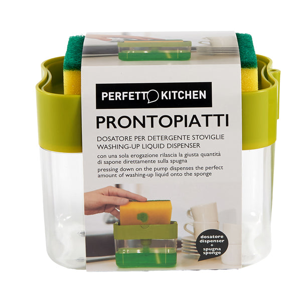 PERFETTO - 29118 - Dispenser detersivo stoviglie ProntoPiatti - con spugna abrasiva - 350 ml - Perfetto - 100172 -  Conf. da 1 Pz.