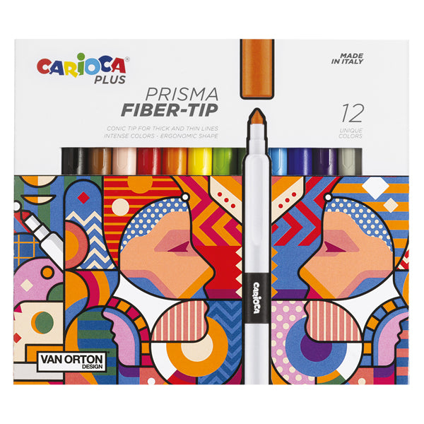 CARIOCA - 45205 - Pennarello Prisma - punta 3,7 mm - colori assortiti - Carioca Plus - conf. 12 pezzi - 100218 -  Conf. da 1 Pz.