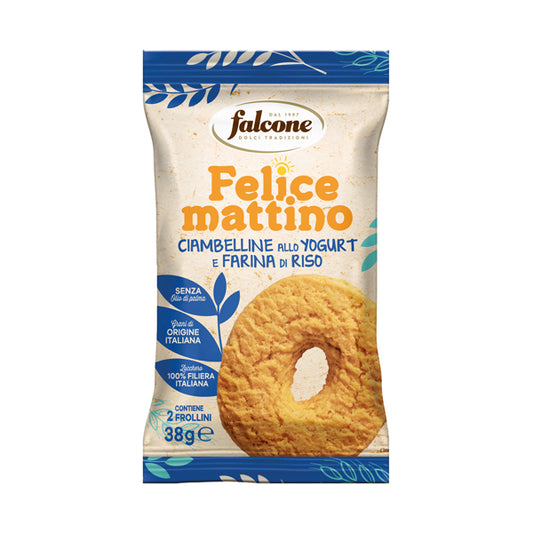 Dolciaria Falcone - 01-0413 - Biscotti ciambellina - allo yogurt e farina di riso - monoporzione da 38 gr - Falcone - 100329 -  Conf. da 44 Pz.