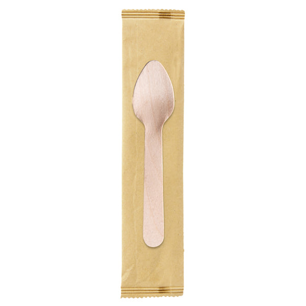 Signor Bio - WCS015BIO250B - Cucchiaini monouso - imbustati singolarmente - 11 cm - legno - Signor Bio - 100358 -  Conf. da 1 Pz.