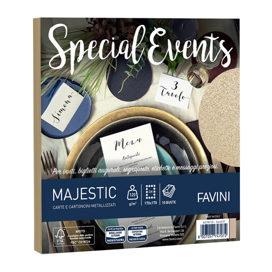 FAVINI - A57N118 - Busta Special Events - 170 x 170 mm - 120 gr - sabbia - Favini - conf. 10 buste - 100446 -  Conf. da 1 Pz.