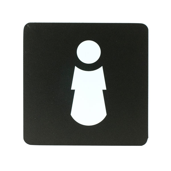 STILCASA - PR2-D - Pittogramma adesivo - toilette donna - 16 x 16 cm - PVC - nero-bianco - Stilcasa - 100487 -  Conf. da 1 Pz.
