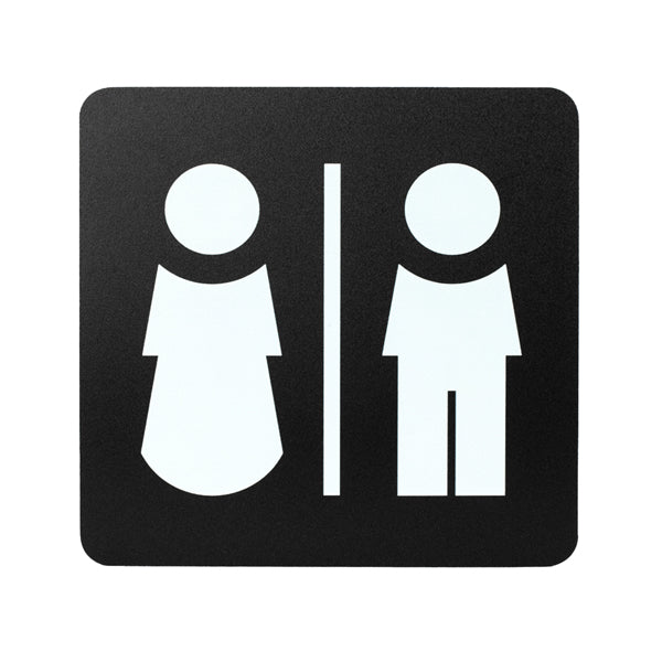STILCASA - PR3-UD - Pittogramma adesivo - toilette uomo-donna - 16 x 16 cm - PVC - nero-bianco - Stilcasa - 100488 -  Conf. da 1 Pz.