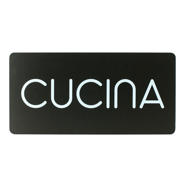 STILCASA - PR24-CU - Pittogramma adesivo - Cucina - 32,5 x 16 cm - PVC - nero-bianco - Stilcasa - 100491 -  Conf. da 1 Pz.