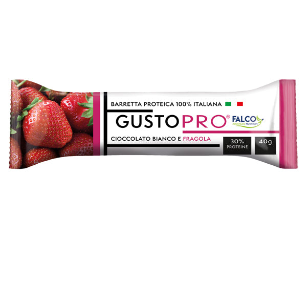 Falco - 01-0401 - Barretta proteica GustoPro - cioccolato bianco e fragola - 40 gr - Falco - 100499 -  Conf. da 24 Pz.
