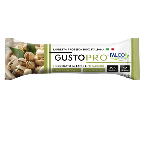 Falco - 01-0404 - Barretta proteica GustoPro - cioccolato al latte e pistacchio - 40 gr - Falco - 100501 -  Conf. da 24 Pz.