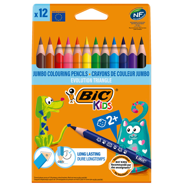 BIC KIDS - 82973511 - Matita colorata Evolution Triangle - colori assortiti - Bic - conf. 12 pezzi - 100740 -  Conf. da 1 Pz.