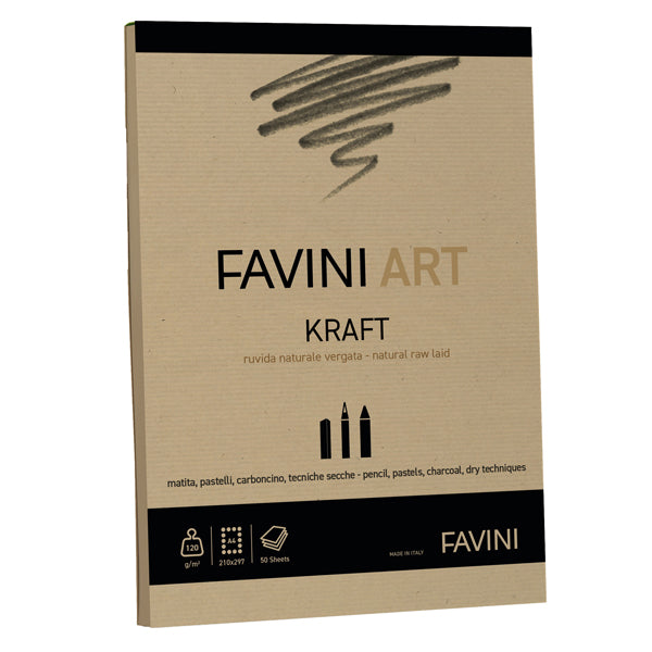 FAVINI - A420554 - Album collato Kraft Favini Art 50fg 120gr A4 - 100785 -  Conf. da 1 Pz.