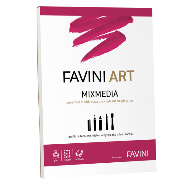 FAVINI - A420994 - Album collato Mix Media Favini Art 20fg 250gr-m2 f.to A4 - 100786 -  Conf. da 1 Pz.