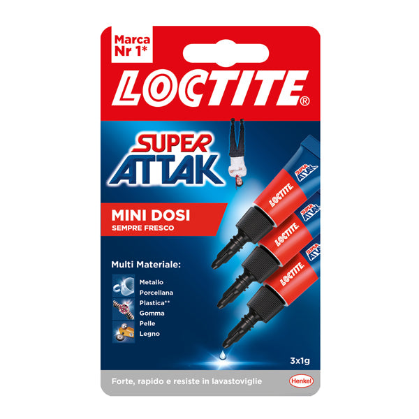 LOCTITE - 2631597 - Loctite Super Attak Mini dosi liquido 3x1g - 101084 -  Conf. da 1 Pz.