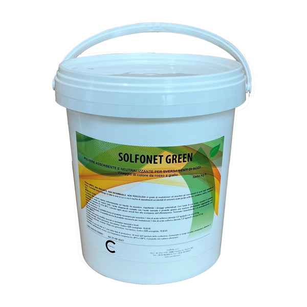 Carvel - DUS351G - Secchio 5kg polvere assorbente Solfonet Green per sversamento acido solforico - 101125 -  Conf. da 1 Pz.