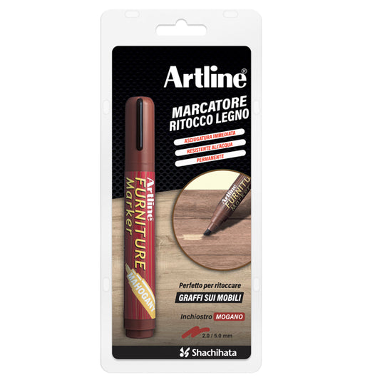 ARTLINE - A 95M-BL - Marcatore permanente per legno Furniture Marker Artline punta scalpello mogano - 101134 -  Conf. da 1 Pz.