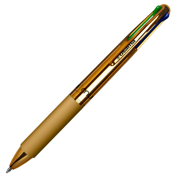 OSAMA - OW 84018515 - Penna a sfera 4 Multi Chrome - punta 1,00 mm - 4 colori  - metallic gold - Osama - 101383 -  Conf. da 12 Pz.