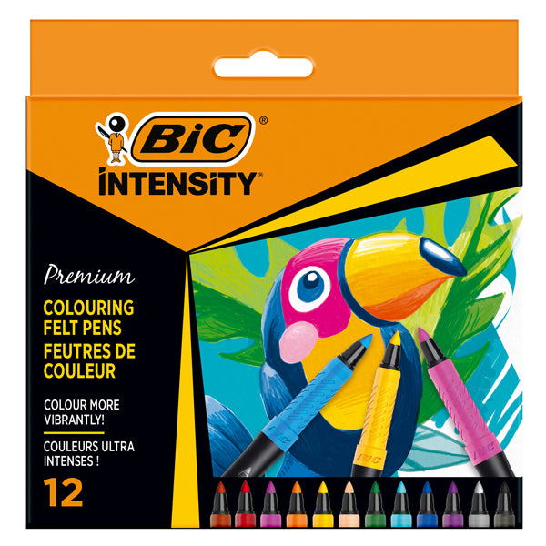 BIC - 977891 - Pennarello Intensity Premium - colori assortiti - conf. 12 pezzi - 101400 -  Conf. da 1 Pz.