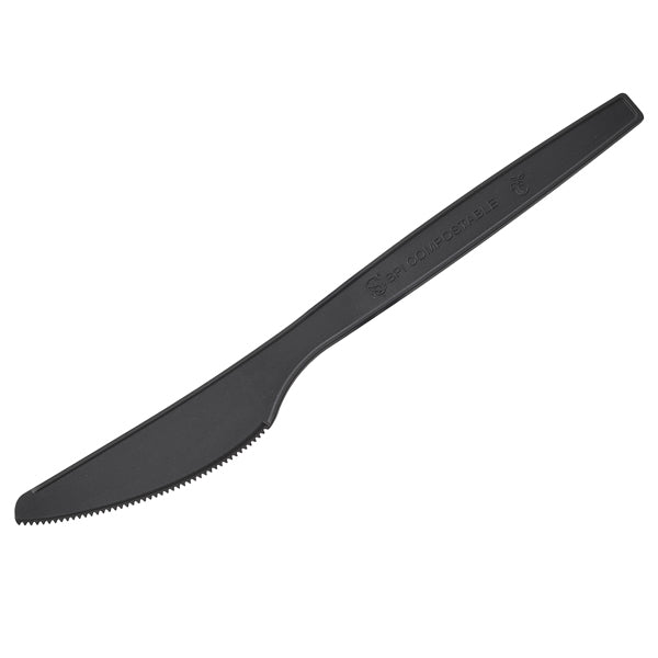 Leone - Q2040.Z - Coltello monouso in CPLA - 16 cm - nero - Leone - conf. 50 pezzi - 101406 -  Conf. da 1 Pz.