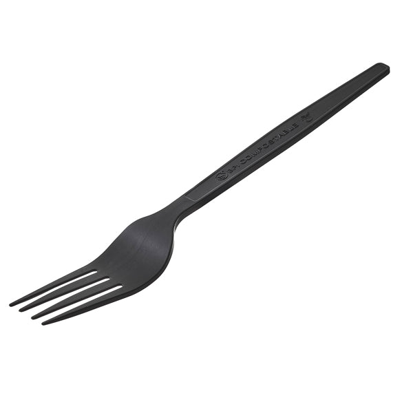Leone - Q2041.Z - Forchetta monouso in CPLA - 16 cm - nero - Leone - conf. 50 pezzi - 101407 -  Conf. da 1 Pz.