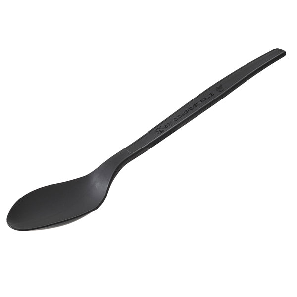 Leone - Q2042.Z - Cucchiaio monouso in CPLA - 16 cm - nero - Leone - conf. 50 pezzi - 101408 -  Conf. da 1 Pz.