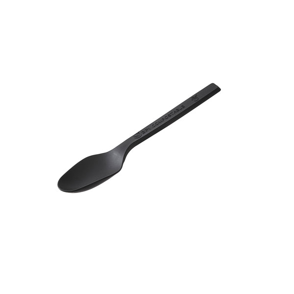 Leone - Q2043.Z - Cucchiaino monouso in CPLA - 10 cm - nero - Leone - conf. 100 pezzi - 101410 -  Conf. da 1 Pz.