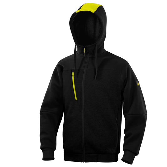 DELTAPLUS - BORGONOXG - Felpa Borgo - con cappuccio - taglia XL - nero-giallo - Deltaplus - 101488 -  Conf. da 1 Pz.