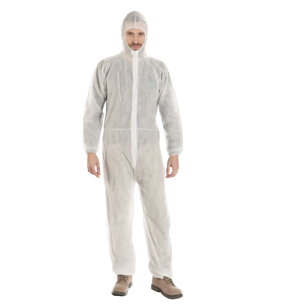 Worker - GA304.11.01-M - Tuta monouso Coverall 40 - taglia M - PLP - bianco - Worker - 101579 -  Conf. da 1 Pz.