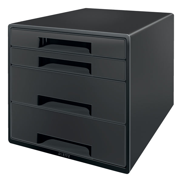 LEITZ - 53720095 - Cassettiera a cubo Leitz Recycle - 4 cassetti - 28,7 x 27 x 36,3 cm - nero - Leitz - 101796 -  Conf. da 1 Pz.