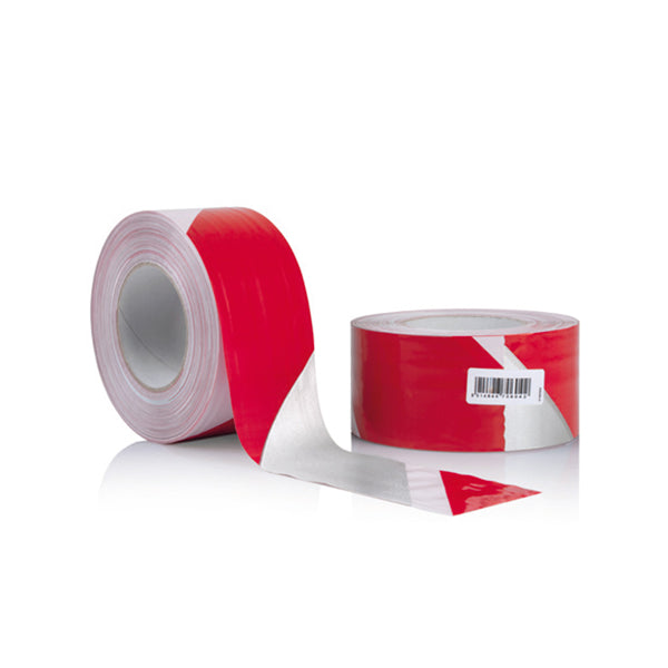 Geko - 205-11 - Nastro segnaletico SIGNAL 70mm x 100mt bianco-rosso riflettente Geko - 101812 -  Conf. da 1 Pz.