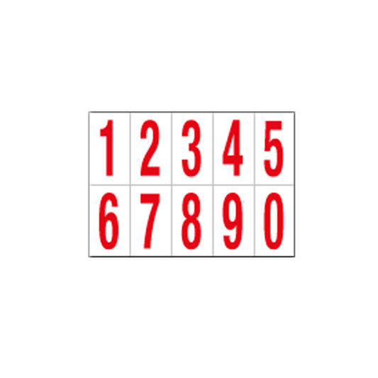 CARTELLI SEGNALATORI - 916.09 - Numero adesivo da 0 a 9 - PVC - 70 x 124 mm - 10 et-fg - 1 foglio - rosso-bianco - 101814 -  Conf. da 1 Pz.