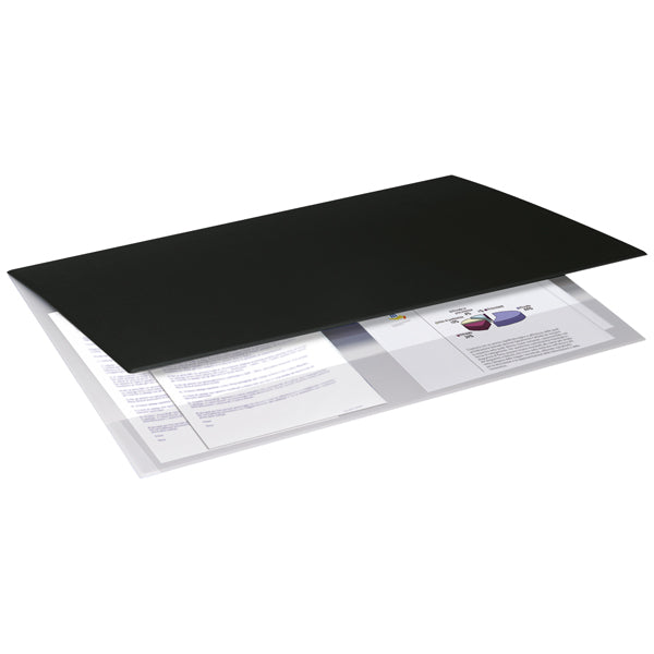 ARDA - 0107NEO1000 - Sottomano Soft - doppio con tasca interna trasparente - 49 x 34,5 cm - plastica - nero - Arda - 101820 -  Conf. da 1 Pz.