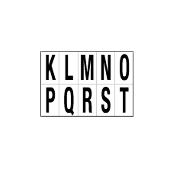 CARTELLI SEGNALATORI - 935KT - Lettera adesiva da K a T - PVC - 56 x 99 mm - 10 et-fg - 1 foglio - nero-bianco - 101830 -  Conf. da 1 Pz.