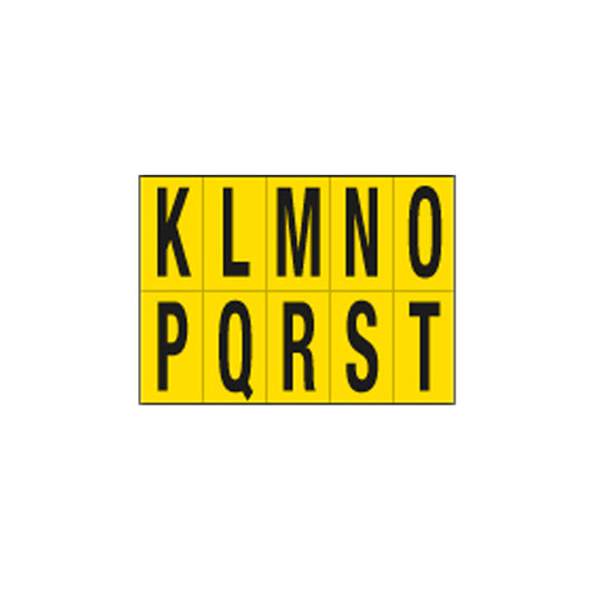 CARTELLI SEGNALATORI - 906KT - Lettera adesiva da K a T - PVC - 70 x 124 mm - 10 et-fg - 1 foglio - nero-giallo - 101833 -  Conf. da 1 Pz.