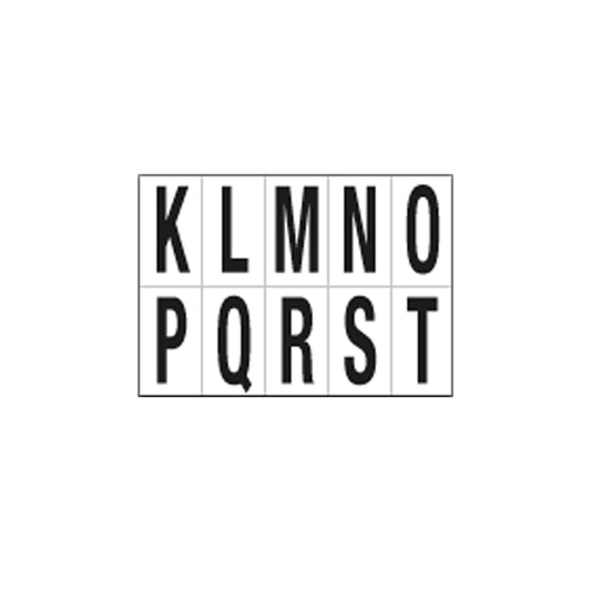 CARTELLI SEGNALATORI - 936KT - Lettera adesiva da K a T - PVC - 70 x 124 mm - 10 et-fg - 1 foglio - nero-bianco - 101839 -  Conf. da 1 Pz.