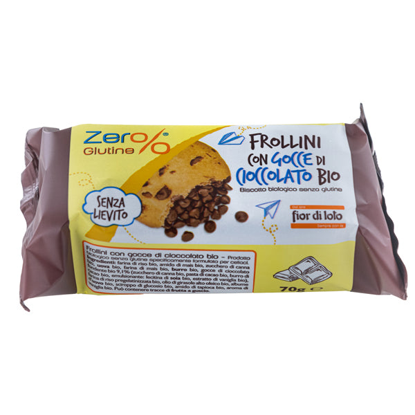 Zer%glutine - 38887 - Frollini - con gocce di cioccolato - monoporzione da 70 gr - Zerglutine - 101926 -  Conf. da 12 Pz.