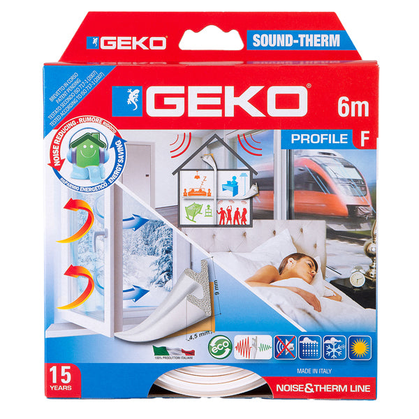 Geko - 3300-2 - Guarnizione per l’isolamento di porte e finestre SOUND-THERM 6mt bianco Geko - 101930 -  Conf. da 1 Pz.