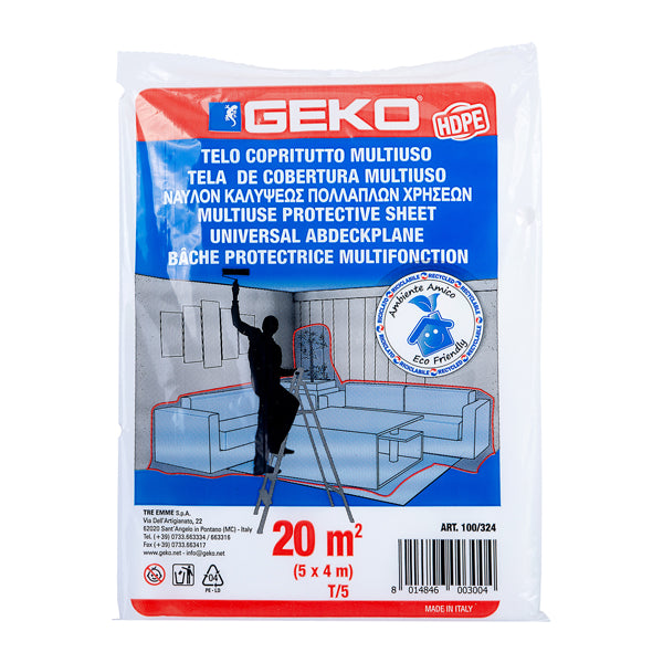 Geko - 100-324 - Telo HD copritutto multiuso 20mq 95-105gr Geko - 101970 -  Conf. da 1 Pz.