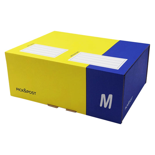 BLASETTI - 0263 - Scatola automontante per ecommerce PICKPost - M - 36 x 24 x 12 cm - giallo-blu - Blasetti - 102005 -  Conf. da 1 Pz.