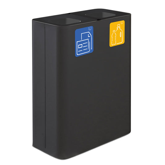 STILCASA - PU120F-N - Gettacarte da interno Pure in acciaio nero Stilcasa - 102080 -  Conf. da 1 Pz.