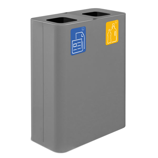 STILCASA - PU120F-G - Gettacarte da interno Pure in acciaio grigio Stilcasa - 102081 -  Conf. da 1 Pz.